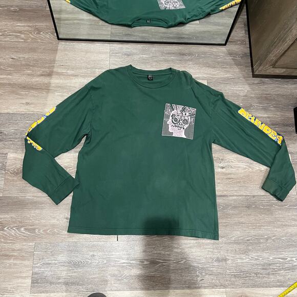 Brain Dead Green Cheetah Long Sleeve T-shirt Size Large - Picture 3 of 7